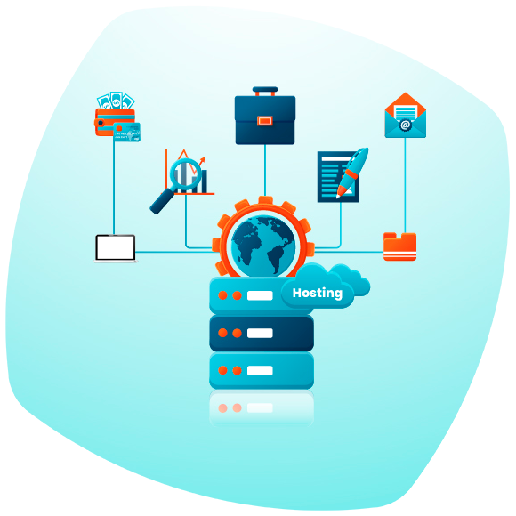 afbeelding die hosten weergeeft met server en verschillende online activiteiten - 2